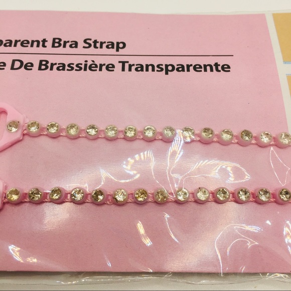 BRA STRAPS TRANSPARENT PINK WITH RHINESTONES!!! - Picture 4 of 14